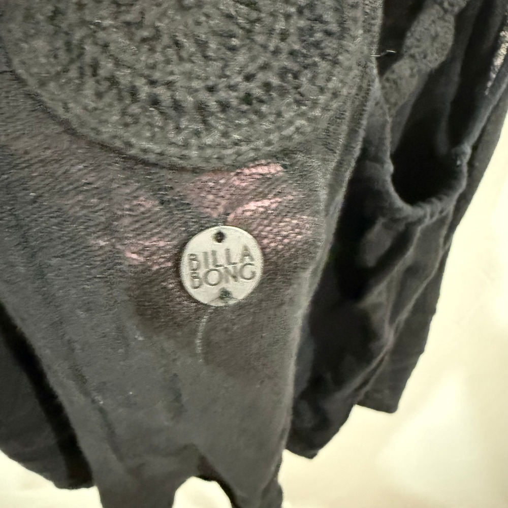 Billabong Womens Black Gauzy Cotton Crochet Racerback Tank Top Small J501EBEB - Picture 3 of 7